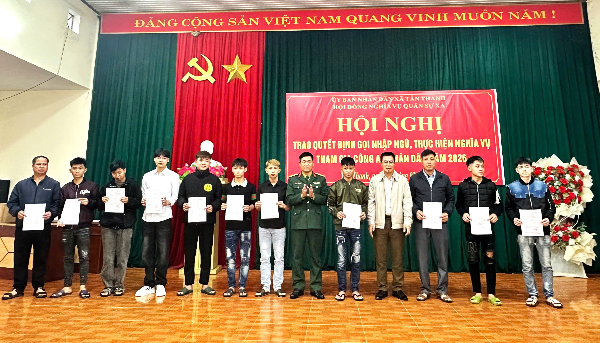 Hội nghị trao Quyết định gọi nhập ngũ, thực hiện nghĩa vụ tham gia Công an nhân dân năm 2026