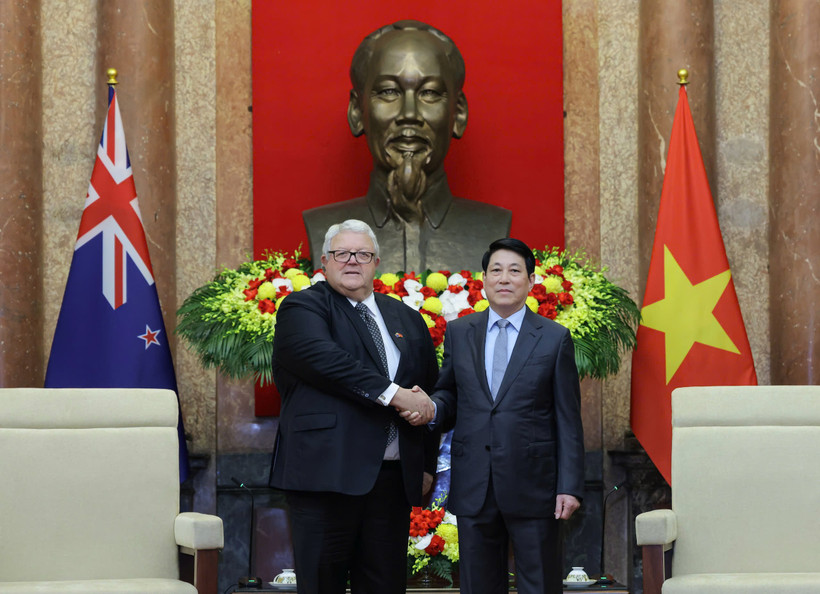 Chủ tịch nước Lương Cường tiếp Chủ tịch Quốc hội New Zealand Gerry Brownlee