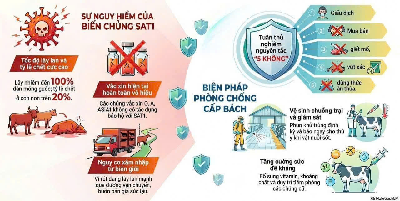 Bệnh Lở mồm long móng do vi rút serotype SAT-1