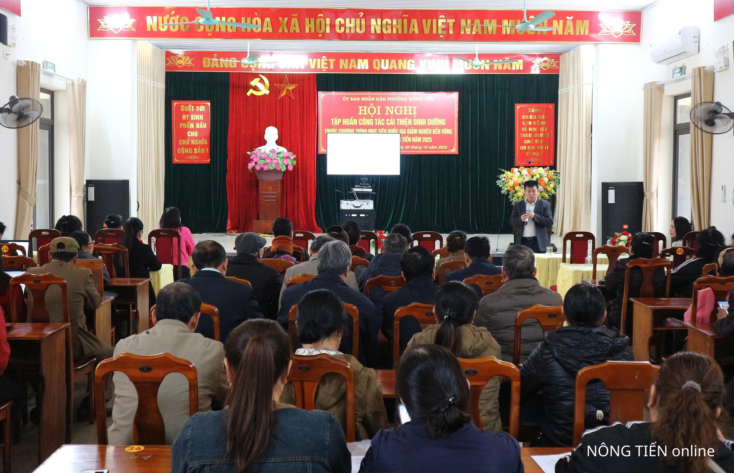 UBND phường Nông Tiến tổ chức tập huấn nâng cao năng lực cải thiện dinh dưỡng trẻ em