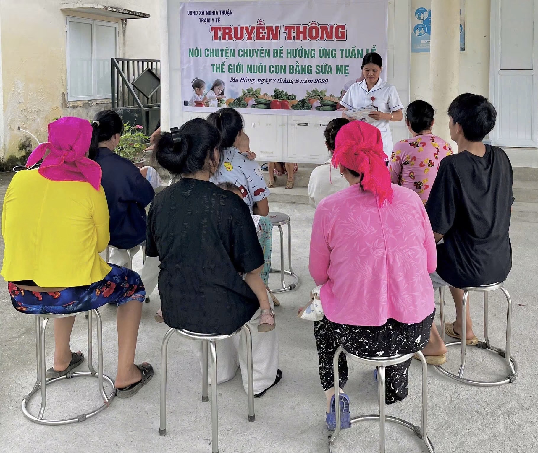 Trạm Y tế xã Nghĩa Thuận đẩy mạnh truyền thông hưởng ứng Tuần lễ Thế giới nuôi con bằng sữa mẹ năm 2026