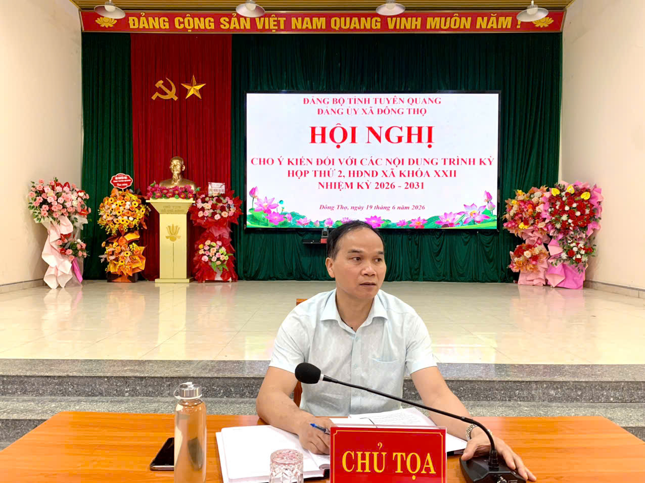 Thường trực, Ban Thường vụ Đảng ủy xã Đông Thọ họp cho ý kiến đối với các nội dung trình kỳ họp thứ Hai, HĐND xã khóa XXII, nhiệm kỳ 2026-2031