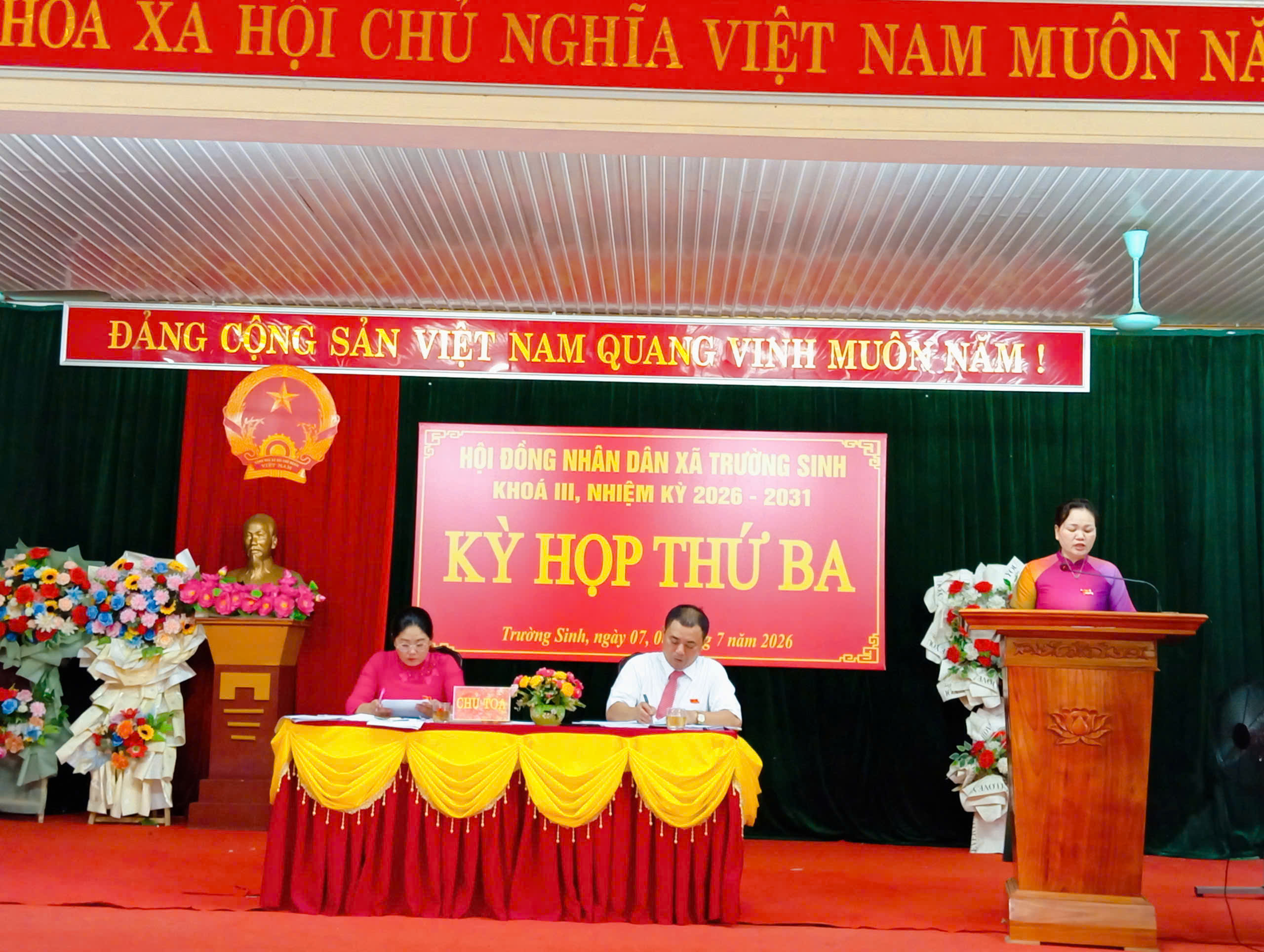 HỘI ĐỒNG NHÂN DÂN XÃ TRƯỜNG SINH KHÓA III, NHIỆM KỲ 2026 - 2031 TỔ CHỨC KỲ HỌP THỨ BA 
