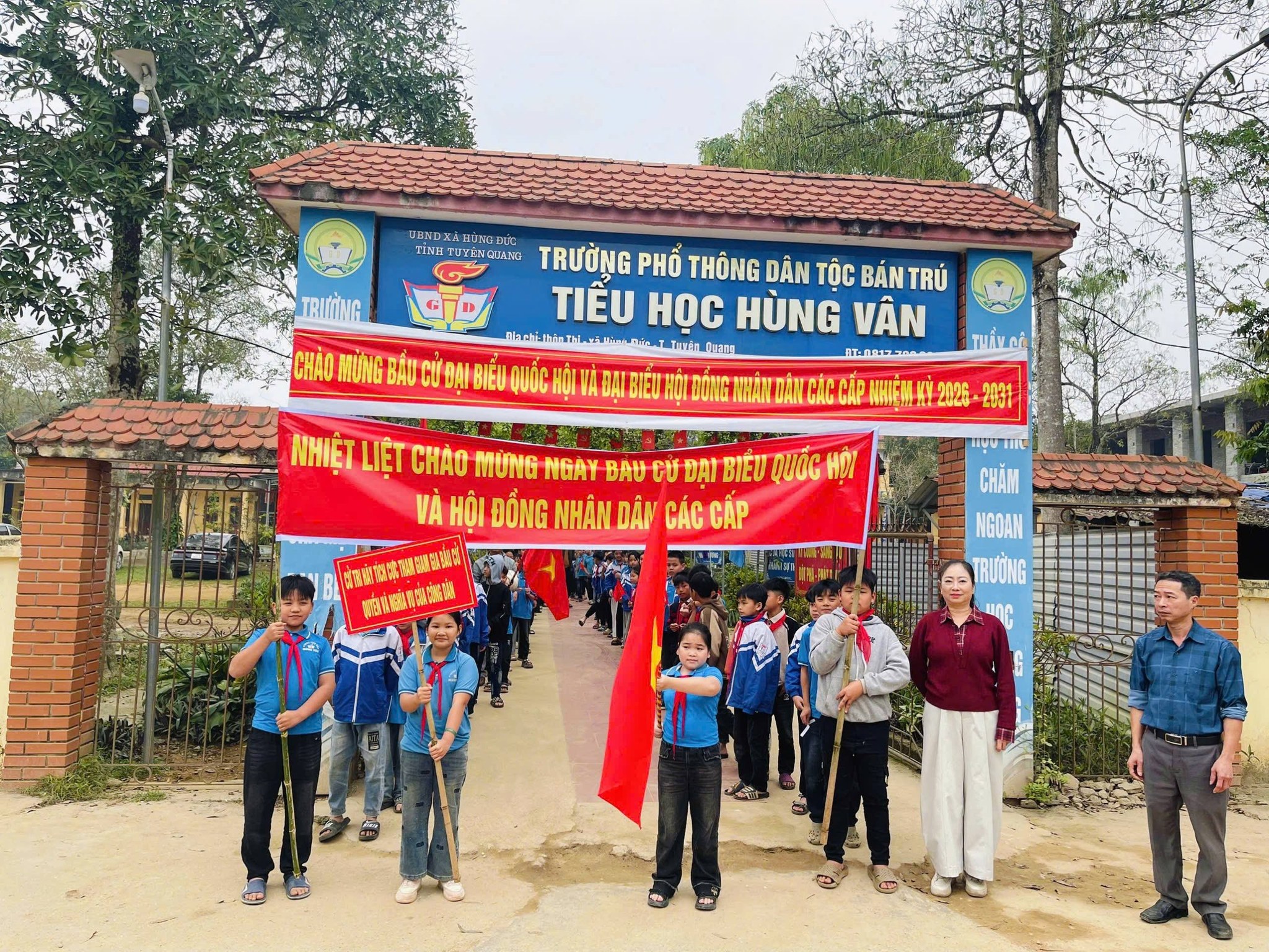 Trường PTDTBT Tiểu Học Hùng Vân Sôi Nổi Chào Mừng Ngày Bầu Cử Năm 2026