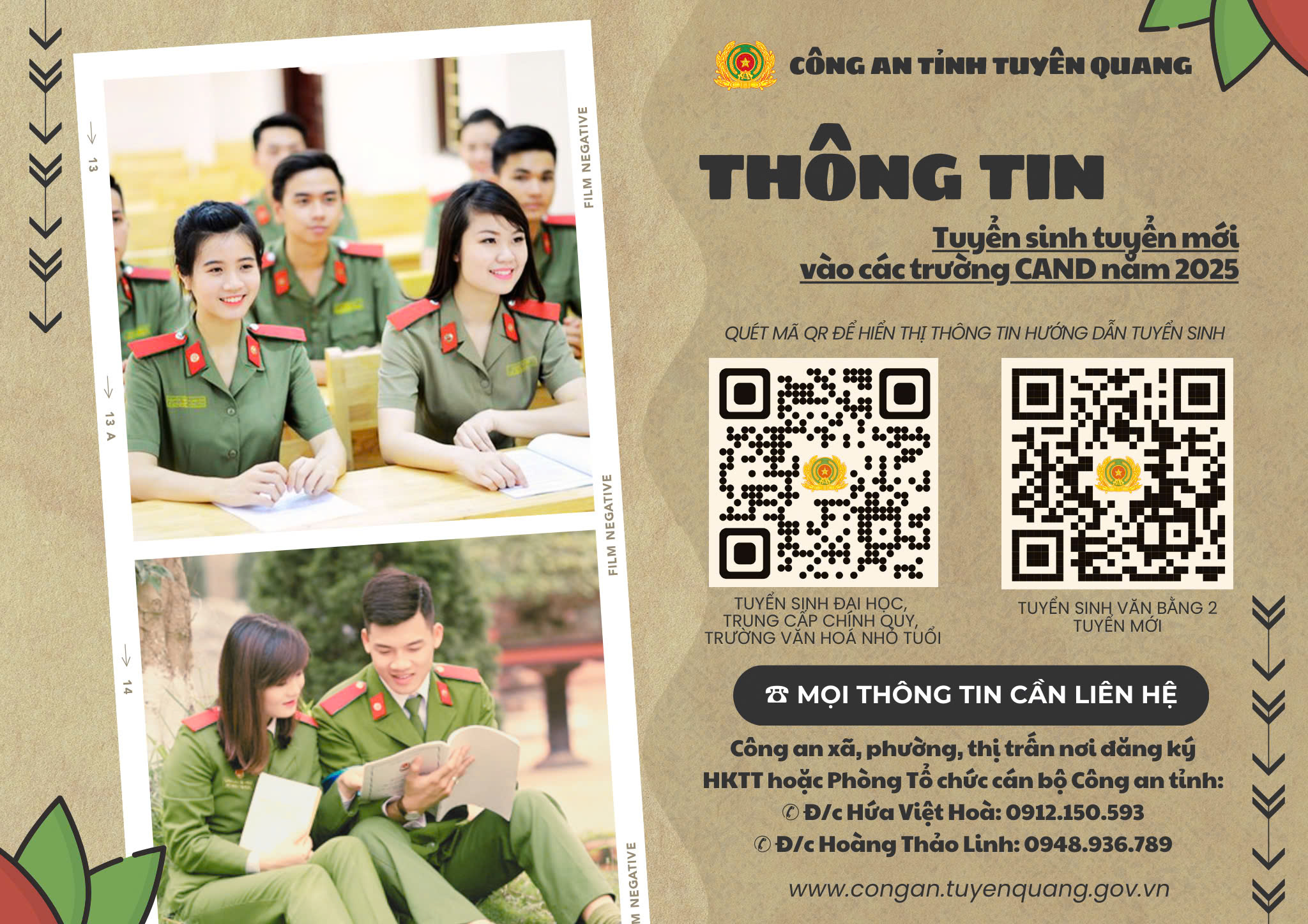 THÔNG TIN TUYỂN SINH VÀO CÁC TRƯỜNG CAND NĂM 2025