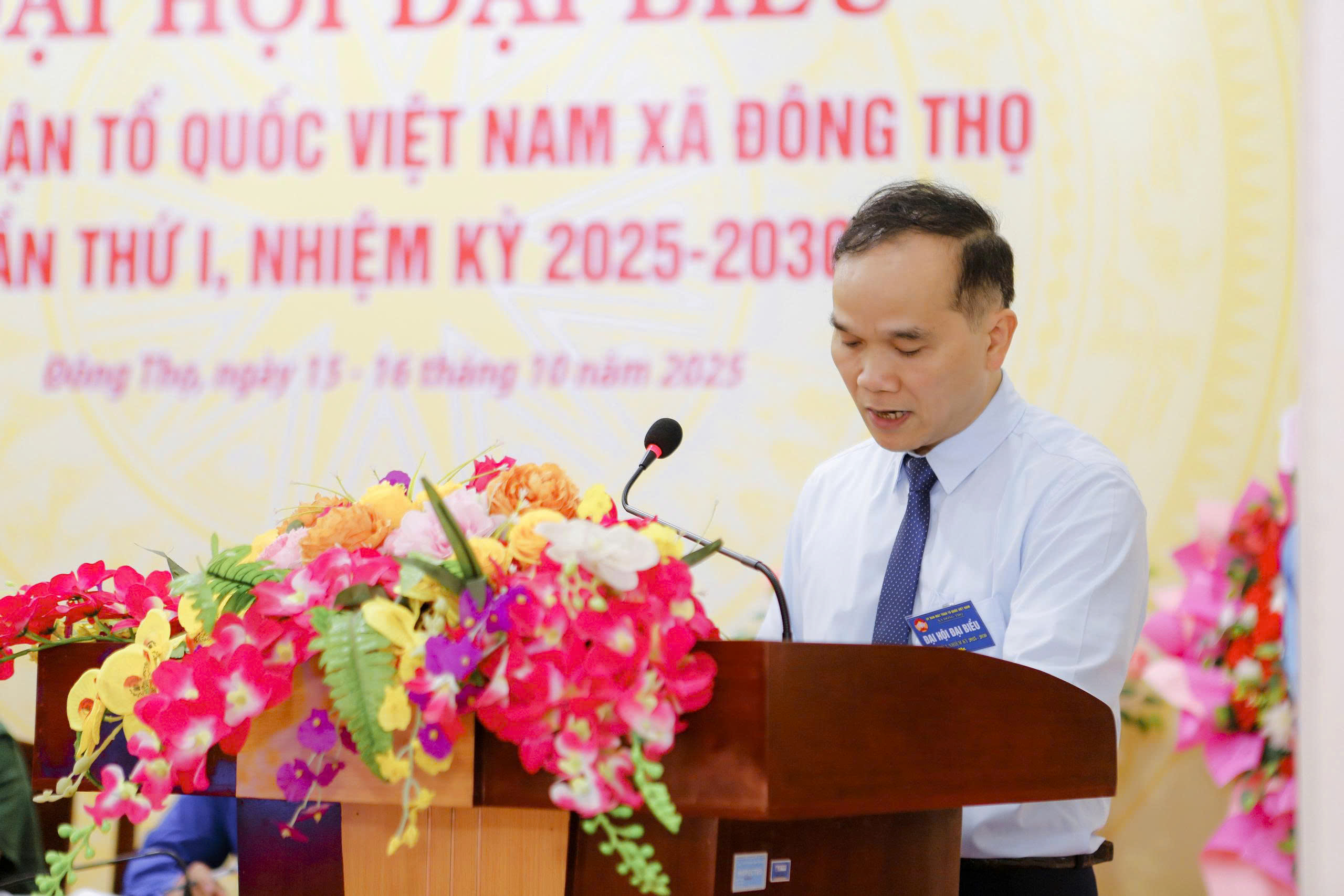 Đồng ch&iacute; Phạm Hữu T&acirc;n - B&iacute; thư Đảng uỷ ph&aacute;t biểu chỉ đạo Đại hội