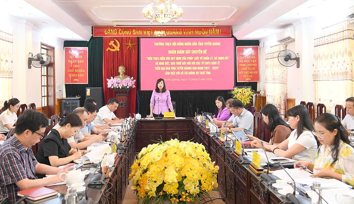 Giám sát việc thực hiện các quy định của pháp luật về đất đai đối với Sở Tài chính và Thuế tỉnh