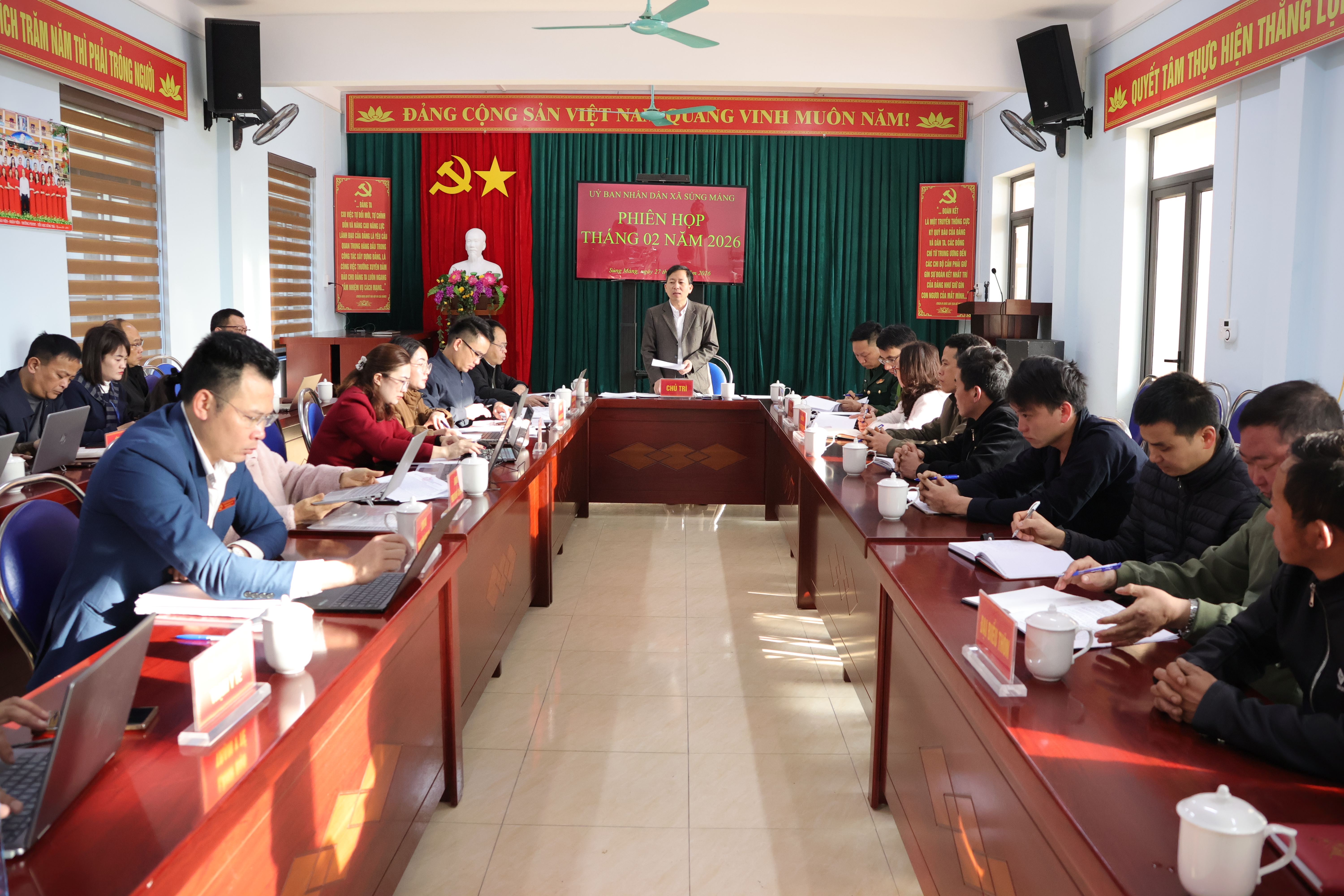 Phiên họp UBND xã tháng 02/2026 tập trung nhiều nội dung quan trọng về phát triển kinh tế - xã hội