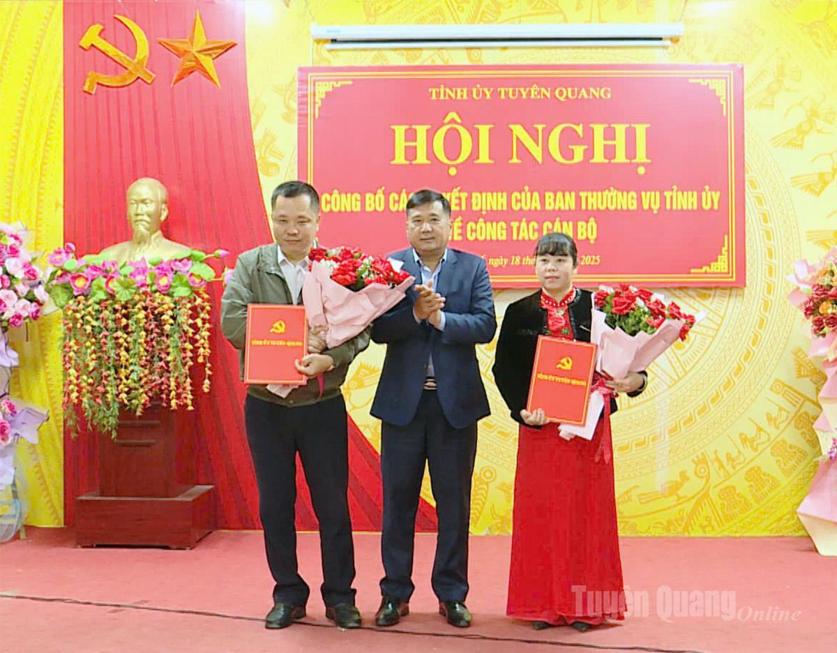 Ban Thường vụ Tỉnh ủy công bố Quyết định công tác cán bộ tại Đảng bộ xã Thắng Mố