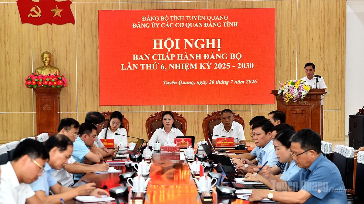 Đảng ủy các cơ quan Đảng tỉnh sơ kết công tác 6 tháng đầu năm 2026
