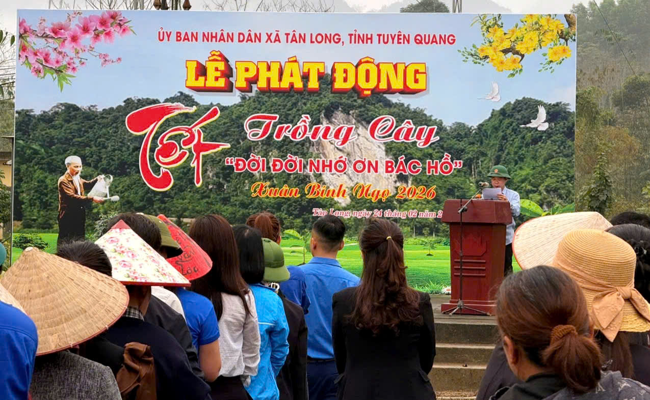 Xã Tân Long tổ chức Lễ phát động "Tết trồng cây “Đời đời nhớ ơn Bác Hồ” xuân Bính Ngọ năm 2026 .