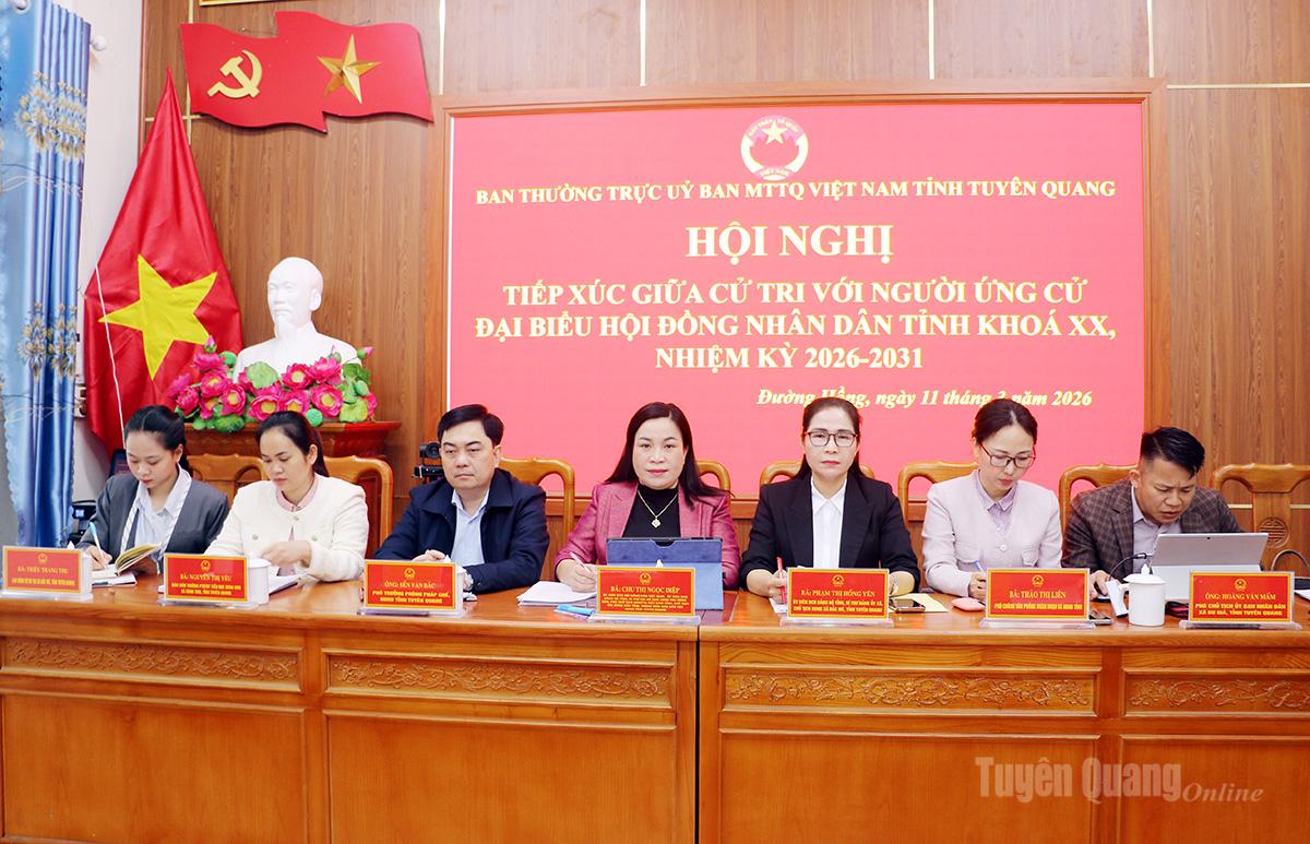 Ứng cử viên đại biểu HĐND tỉnh khóa XX, nhiệm kỳ 2026 – 2031 tiếp xúc cử tri tại xã Đường Hồng