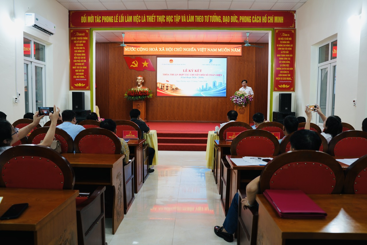 Xã Ngọc Đường và VNPT Tuyên Quang ký kết thỏa thuận hợp tác về chuyển đổi số toàn diện
