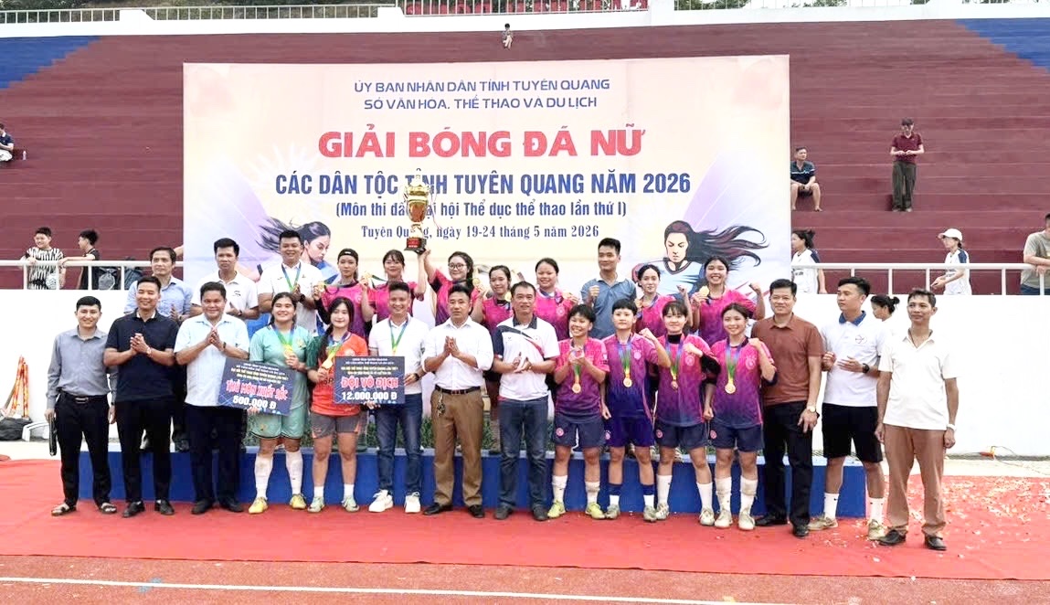 Đội bóng xã Lâm Bình vô địch Giải bóng đá nữ các dân tộc tỉnh Tuyên Quang năm 2026