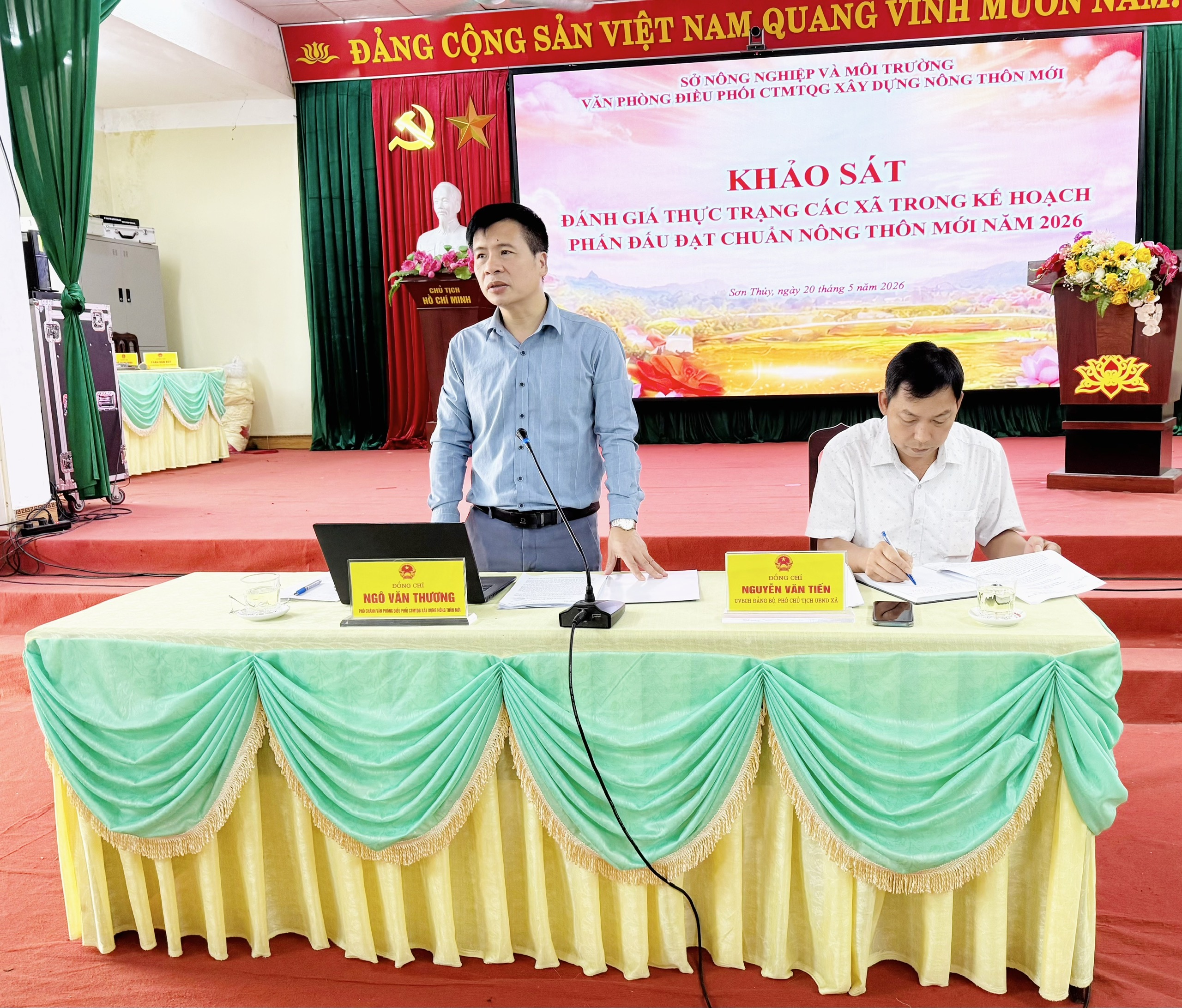 KHẢO SÁT, ĐÁNH GIÁ THỰC TRẠNG XÂY DỰNG NÔNG THÔN MỚI TẠI XÃ SƠN THỦY