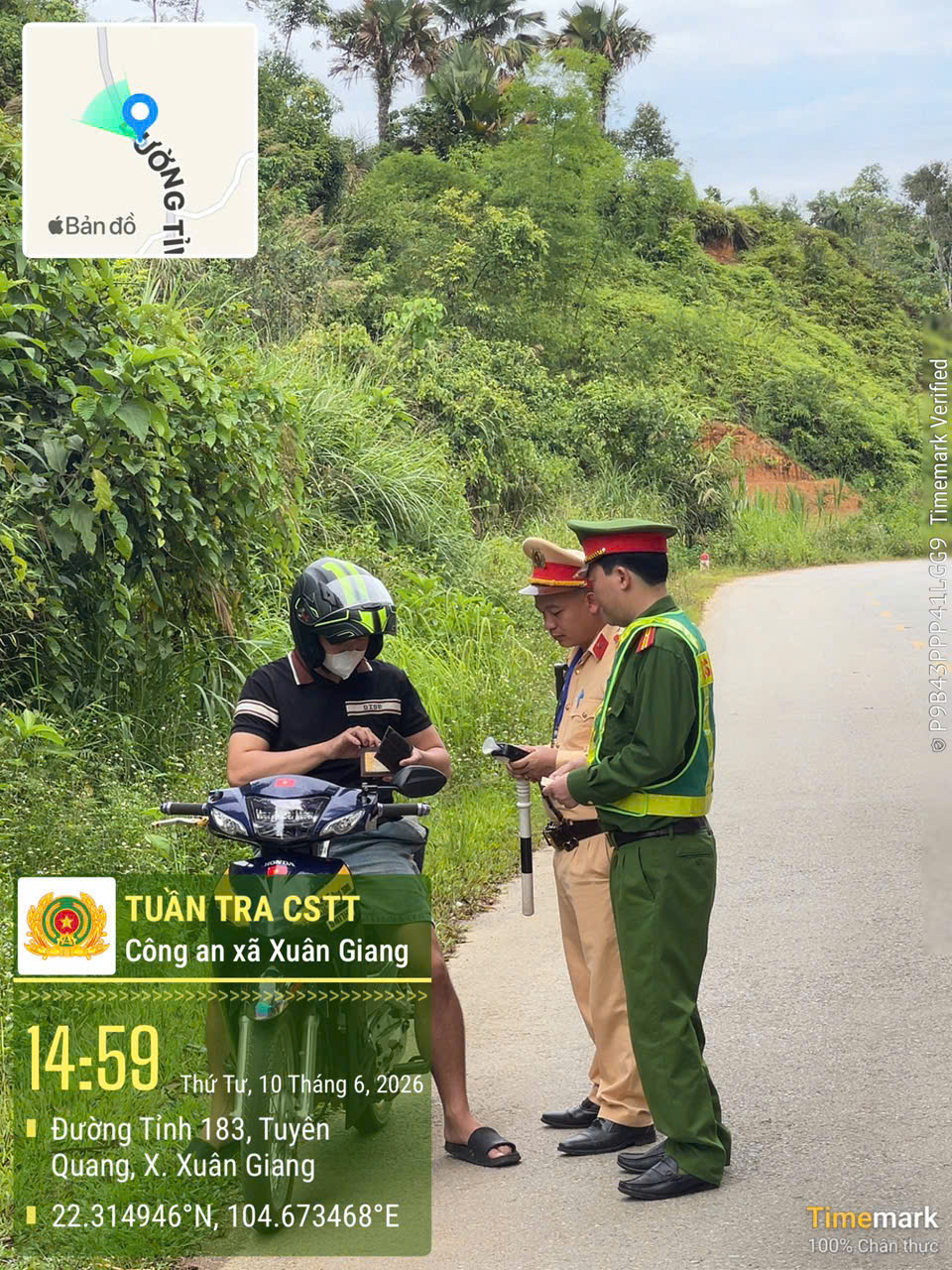 CÔNG AN XÃ XUÂN GIANG PHỐI HỢP TUẦN TRA, KIỂM SOÁT BẢO ĐẢM TRẬT TỰ AN TOÀN GIAO THÔNG