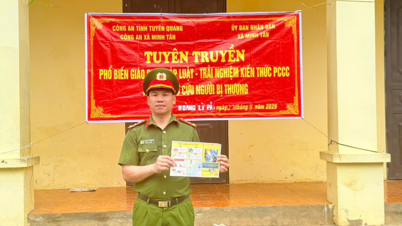 CÔNG AN XÃ MINH TÂN TỔ CHỨC TUYÊN TRUYỀN PHÁP LUẬT TẠI THÔN BIÊN GIỚI HOÀNG LỲ PẢ TRƯỚC THỀM QUỐC KHÁNH 2/9