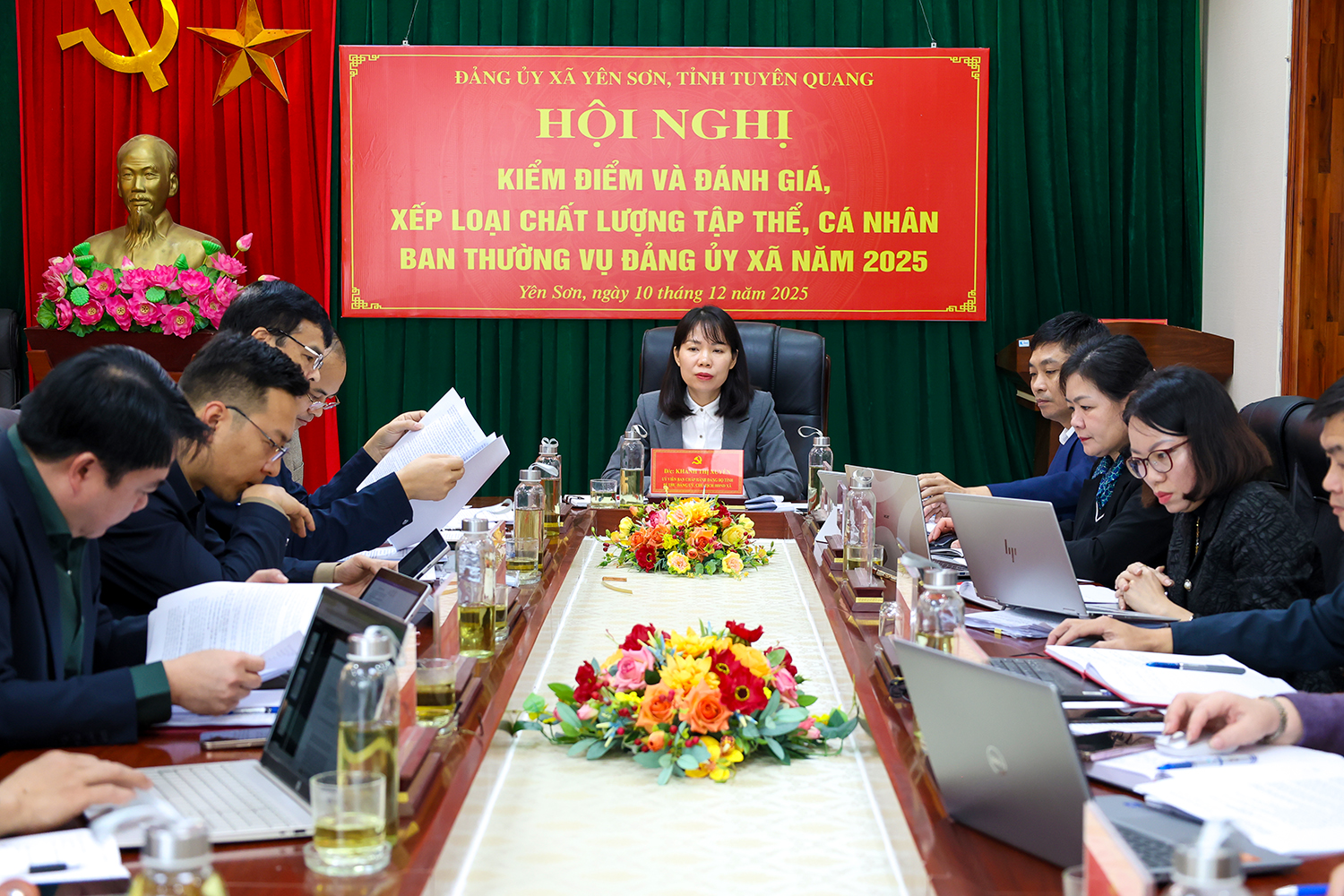 Ban Thường vụ Đảng ủy xã Yên Sơn tổ chức Hội nghị kiểm điểm, đánh giá tập thể, cá nhân năm 2025