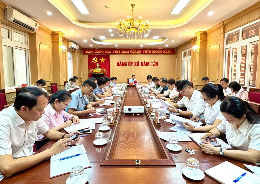 Đảng ủy xã Hàm Yên tổ chức Hội nghị Ban Thường vụ và Ban Chấp hành Đảng bộ xã