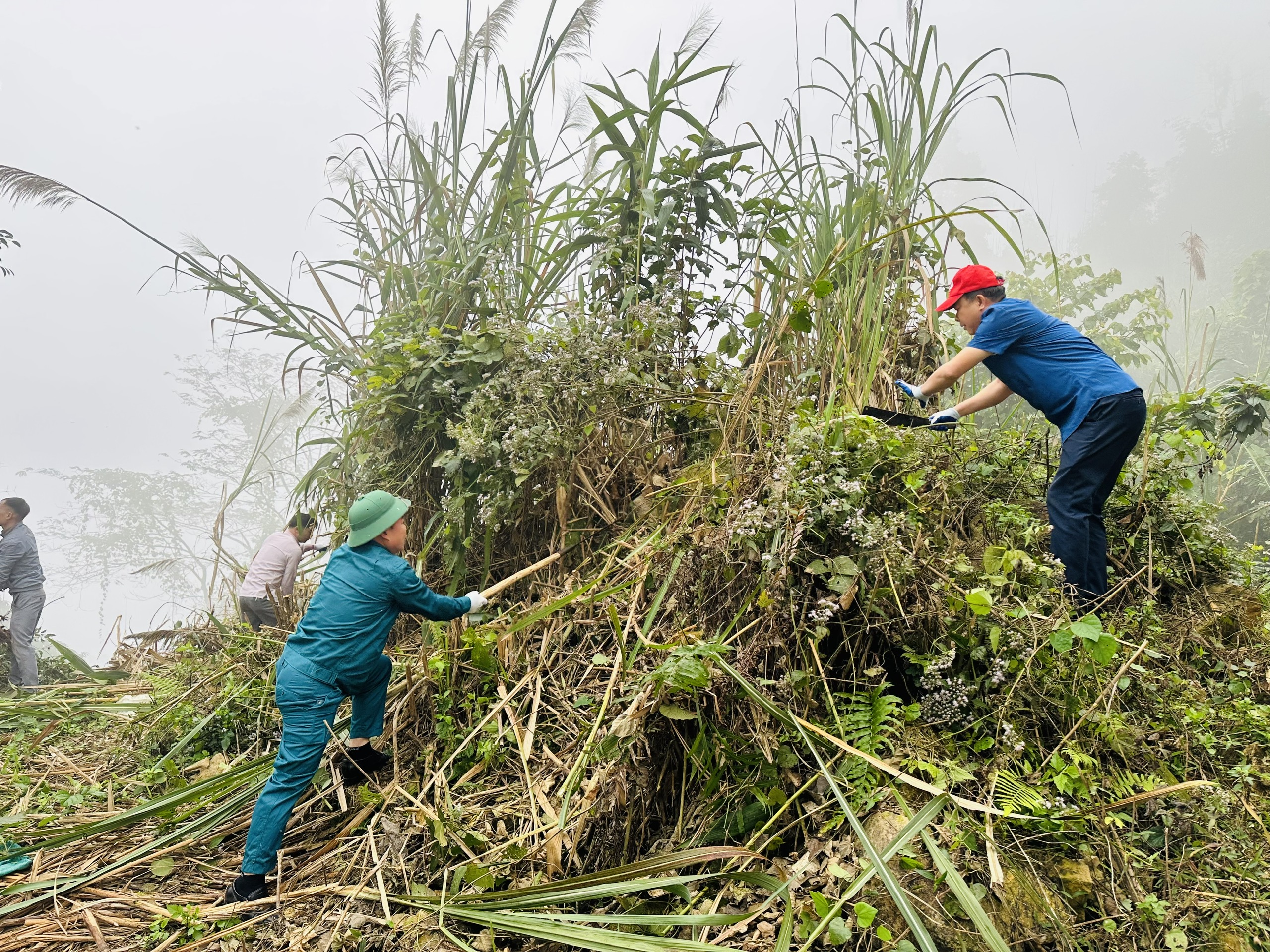 HOÀ AN: tổ chức hoạt động thực hiện  Đề án 02 phát dọn vệ sinh tuyến đường Đèo Gà thiết thực chào mừng Đại hội XIV của Đảng. 
