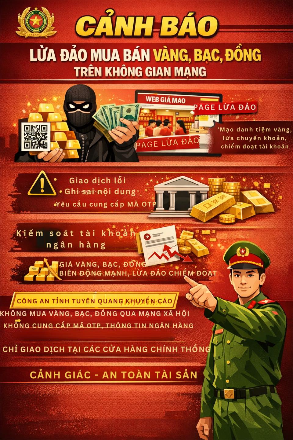 CẢNH BÁO SẬP BẪY LỪA ĐẢO KHI GIÁ VÀNG, BẠC, ĐỒNG “NHẢY MÚA”