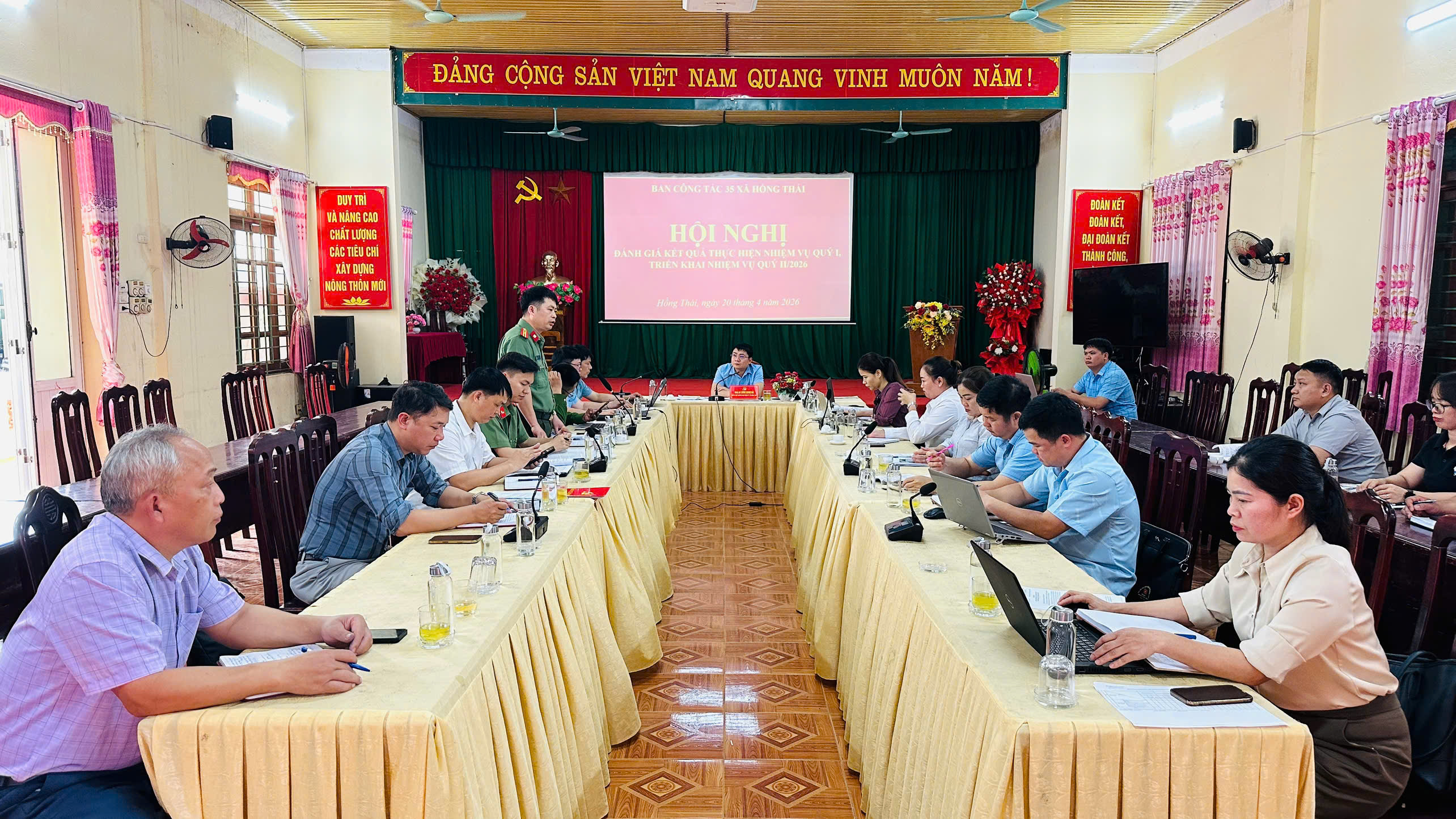 Ban Công tác 35 xã Hồng Thái tổ chức Hội nghị đánh giá kết quả quý I, triển khai nhiệm vụ quý II/2026