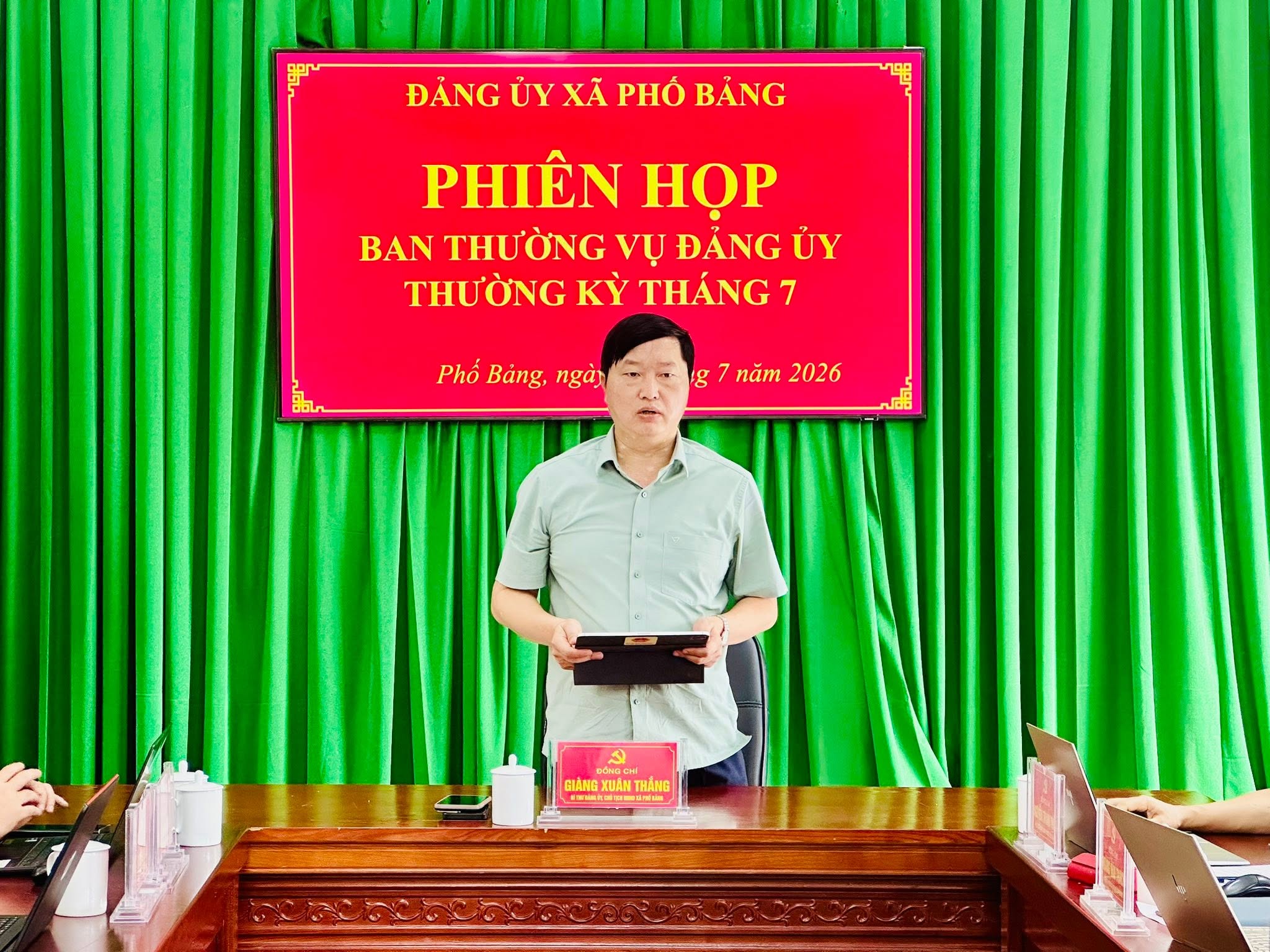 BAN THƯỜNG VỤ ĐẢNG ỦY XÃ PHỐ BẢNG HỌP PHIÊN THƯỜNG KỲ THÁNG 7 NĂM 2026