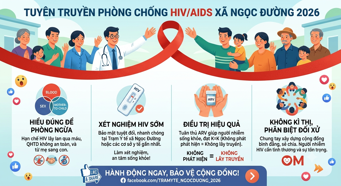 Xã Ngọc Đường tuyên truyền HIV/AIDS