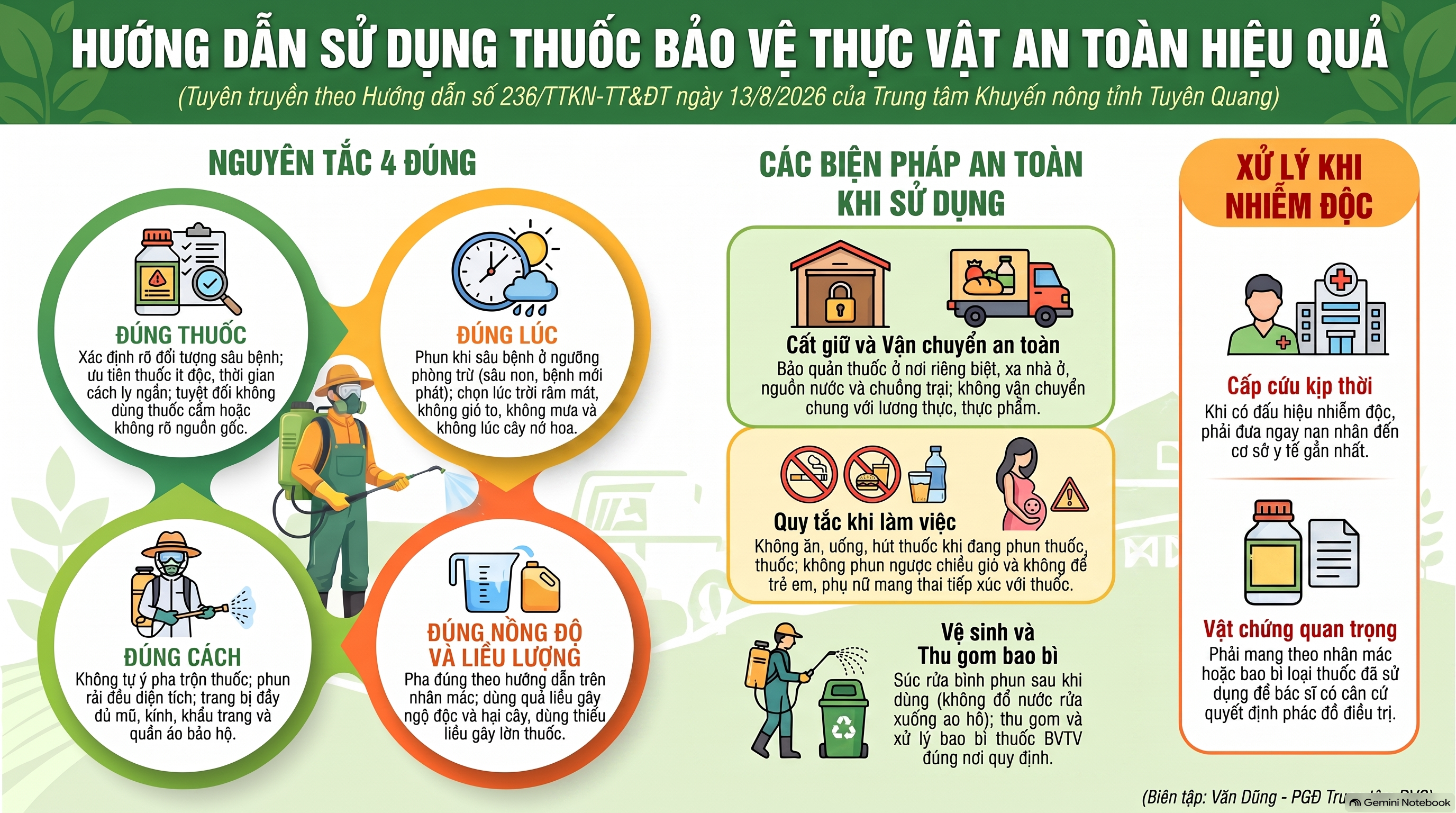 HƯỚNG DẪN SỬ DỤNG THUỐC BẢO VỆ THỰC VẬT AN TOÀN, HIỆU QUẢ, ĐÚNG QUY ĐỊNH