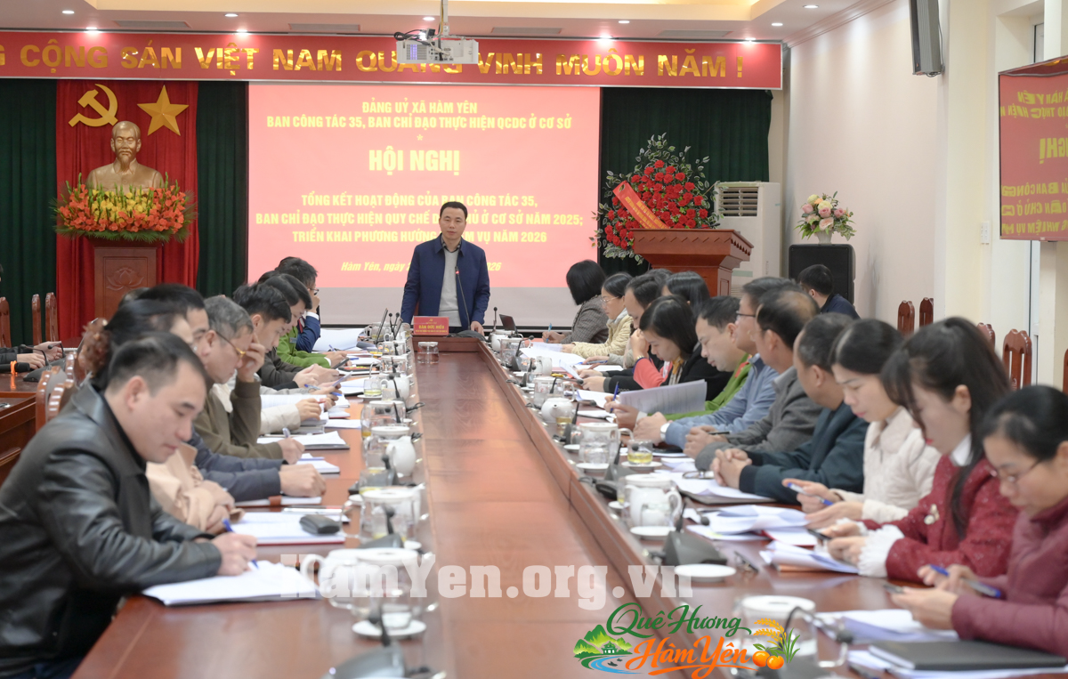 Hàm Yên tổng kết hoạt động Ban Công tác 35, Ban Chỉ đạo thực hiện Quy chế dân chủ ở cơ sở năm 2025