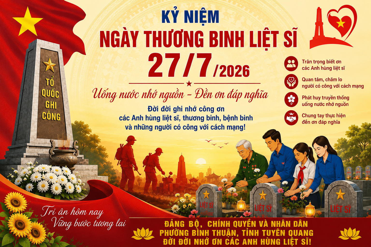KỶ NIỆM 79 NĂM NGÀY THƯƠNG BINH - LIỆT SĨ (27/7/1947 - 27/7/2026)