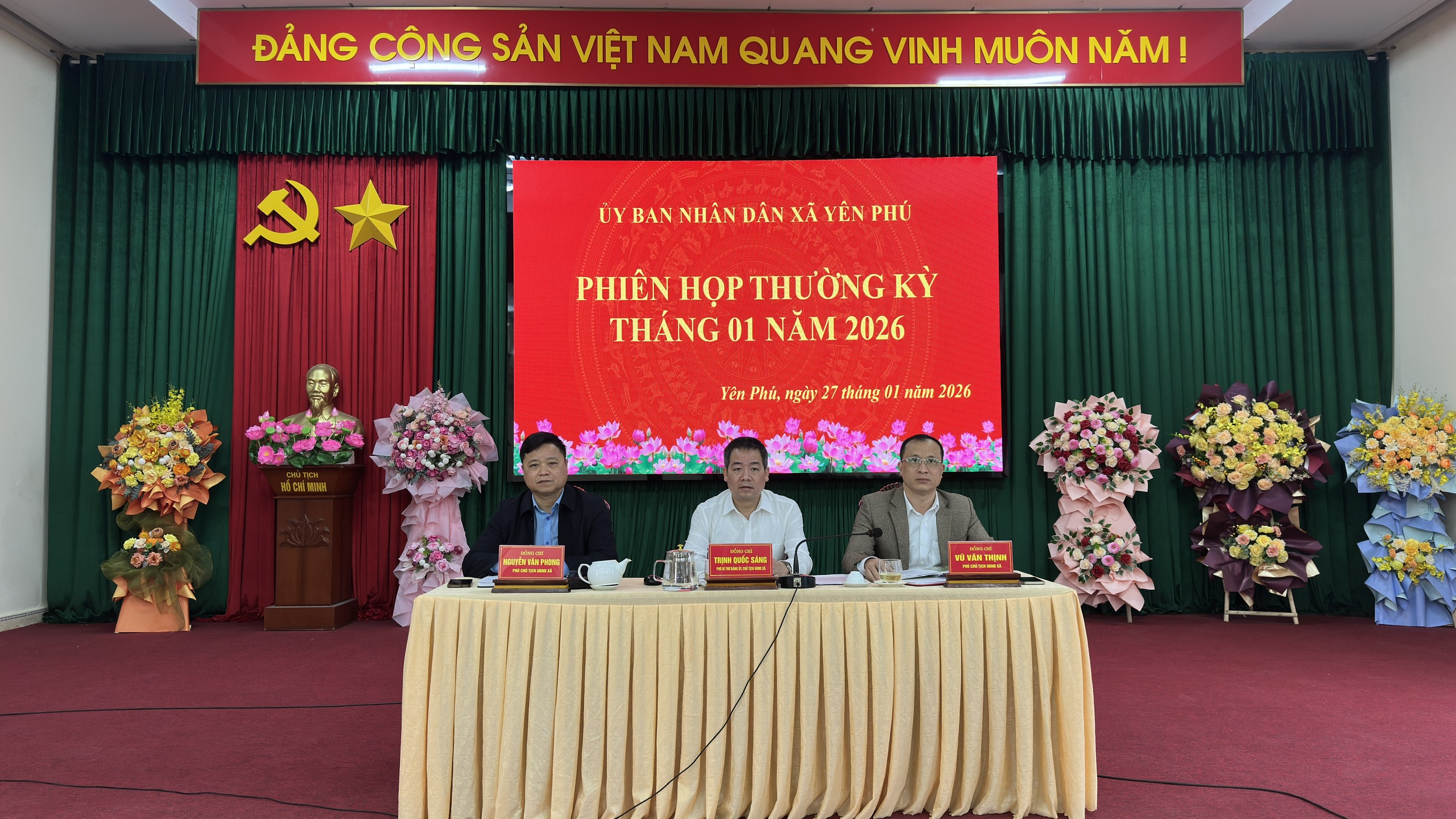 ỦY BAN NHÂN DÂN XÃ YÊN PHÚ TỔ CHỨC HỘI NGHỊ THƯỜNG KỲ THÁNG 01, TRIỂN KHAI NHIỆM VỤ THÁNG 2 NĂM 2026