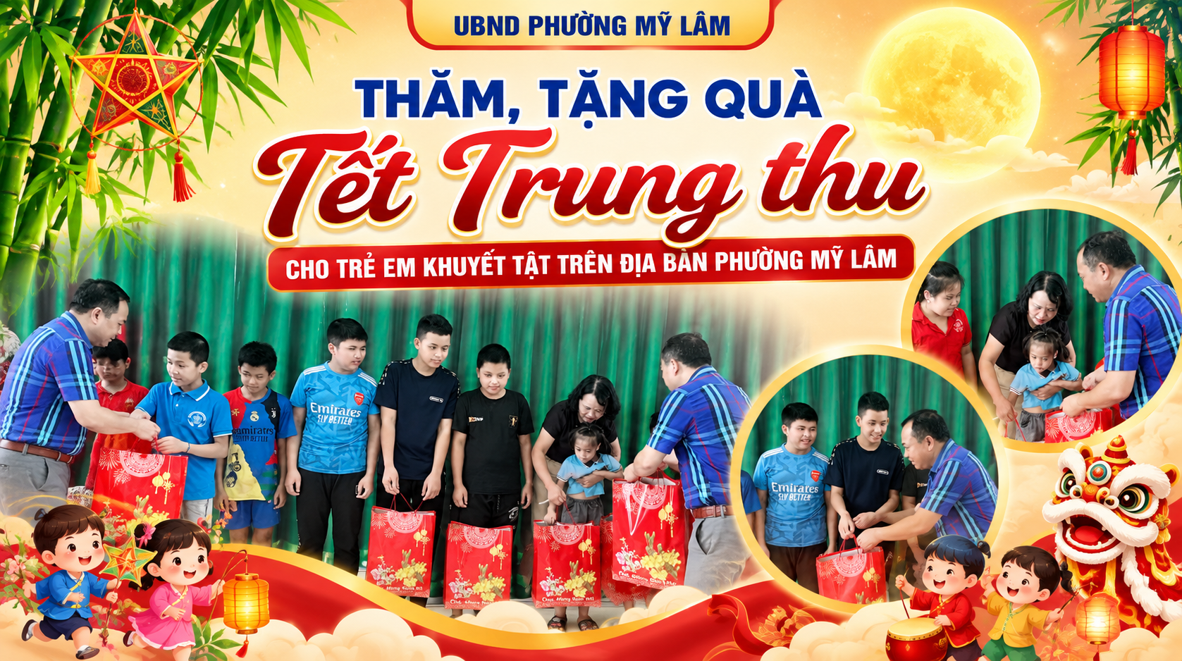 UBND phường Mỹ Lâm thăm, tặng quà Trung thu cho trẻ em khuyết tật