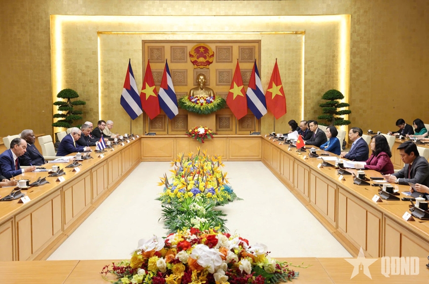 Chủ tịch Quốc hội Cuba hội kiến Thủ tướng Chính phủ Phạm Minh Chính