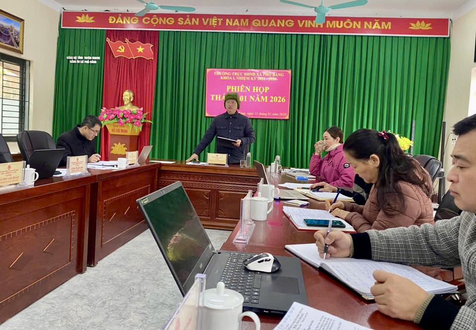 THƯỜNG TRỰC HĐND XÃ PHỐ BẢNG HỌP ĐÁNH GIÁ HOẠT ĐỘNG THÁNG 01, TRIỂN KHAI NHIỆM VỤ THÁNG 02 NĂM 2026