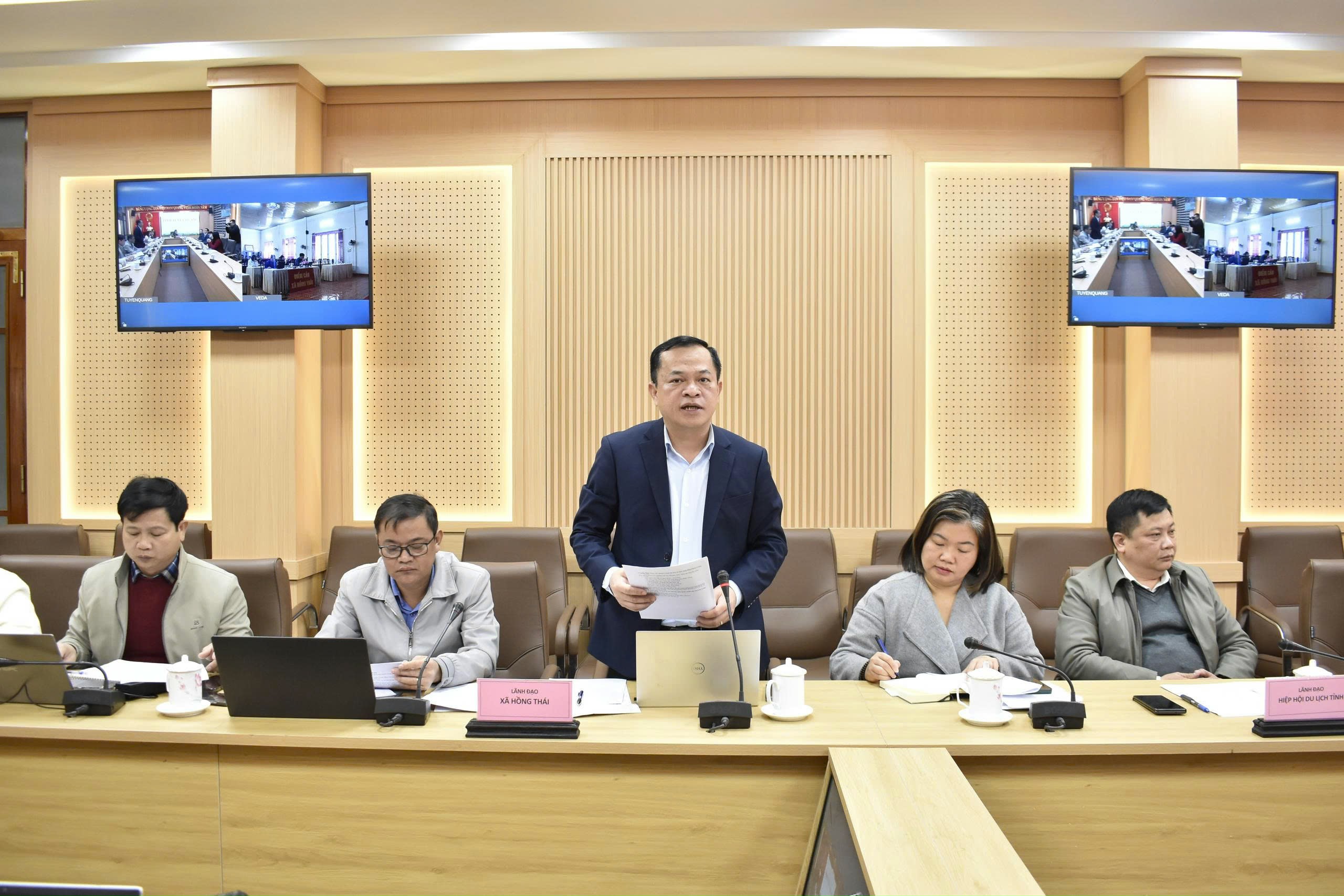 Lãnh đạo xã Hồng Thái tham dự cuộc họp về công tác chuẩn bị tổ chức các ngày lễ lớn, sự kiện văn hóa – xã hội quan trọng trên địa bàn tỉnh Tuyên Quang năm 2026