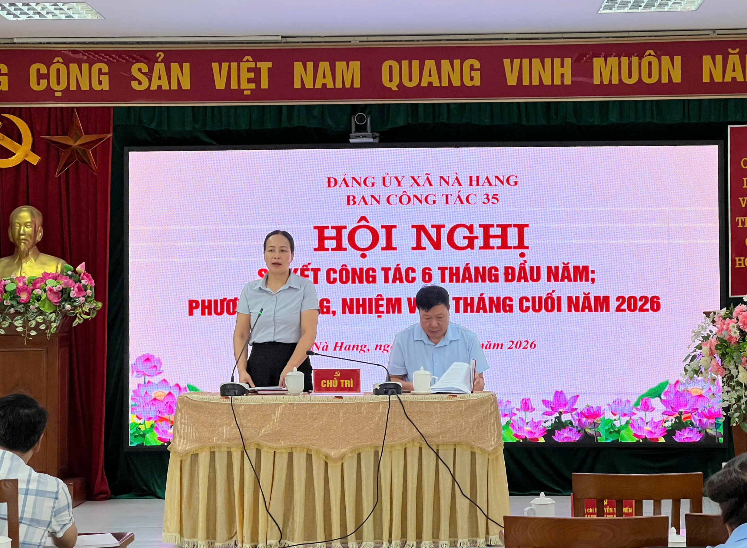 Ban Công tác 35 Đảng ủy xã Nà Hang sơ kết công tác 6 tháng đầu năm, triển khai nhiệm vụ 6 tháng cuối năm 2026