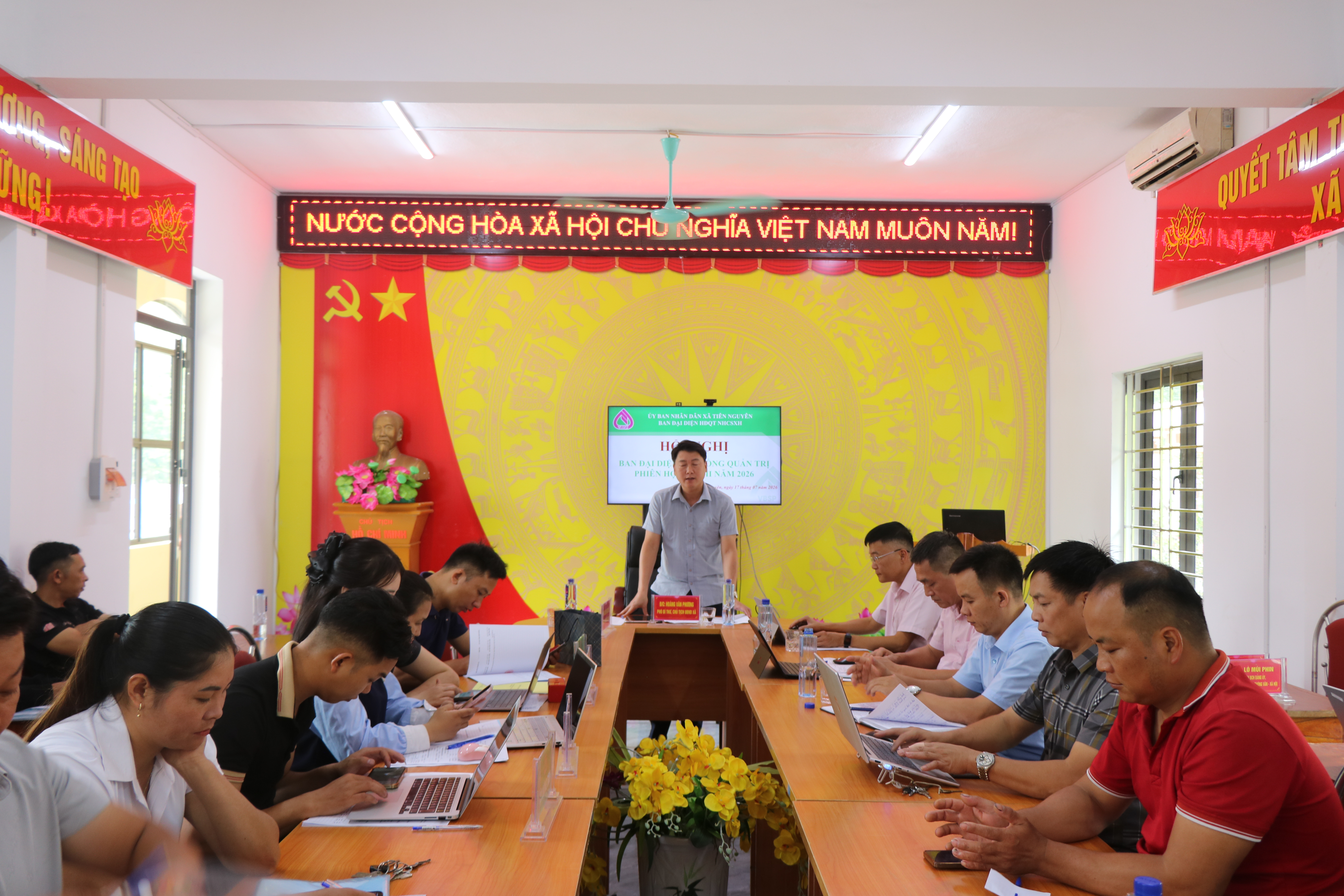 Ban đại diện HĐQT Ngân hàng Chính sách xã hội xã Tiên Nguyên sơ kết hoạt động quý II