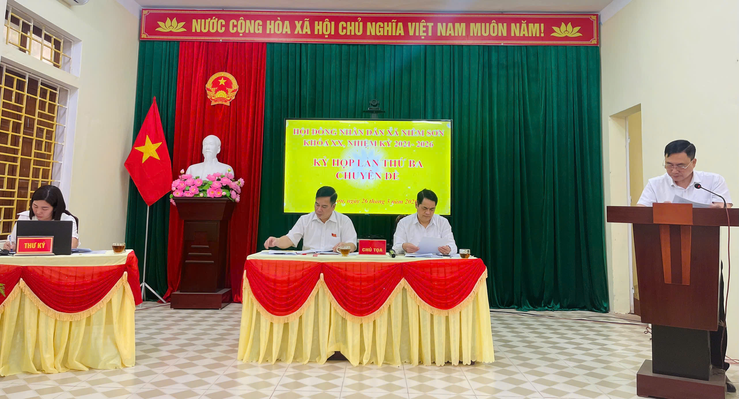 Hội đồng nhân dân xã Niêm Sơn khóa XX, nhiệm kỳ 2021 - 2026 tổ chức kỳ họp thứ ba chuyên đề