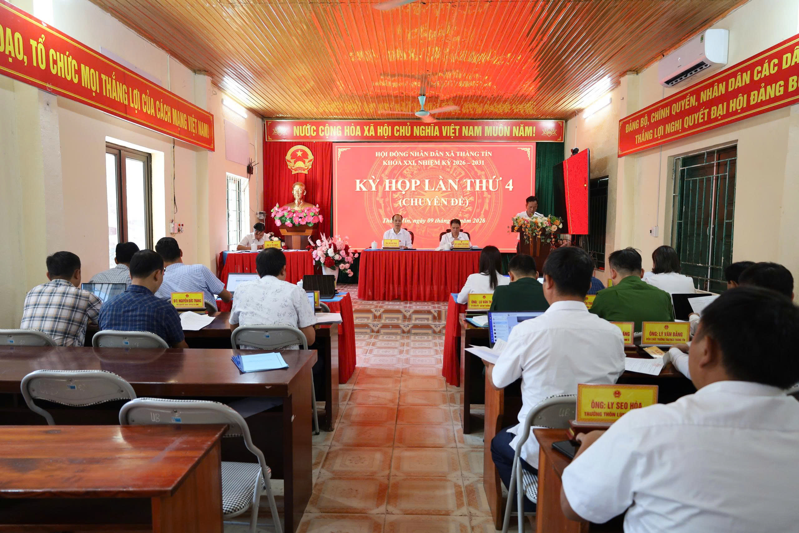 HĐND xã Thàng Tín tổ chức kỳ họp thứ tư (chuyên đề) khóa XXI, nhiệm kỳ 2026–2031