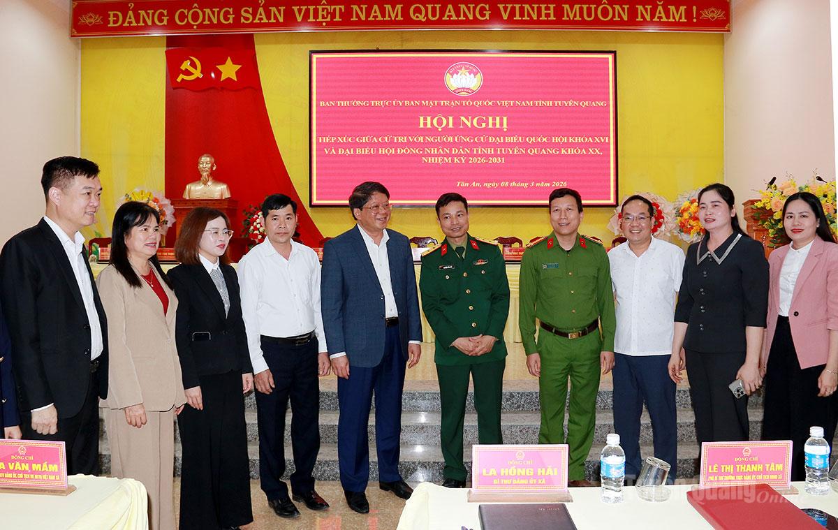 Ứng cử  viên đại biểu Quốc hội khóa XVI và đại biểu HĐND tỉnh khóa XX  tiếp xúc cử tri tại xã Tân An