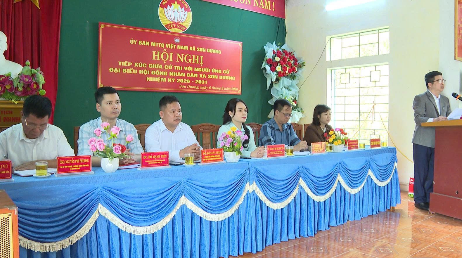 Ứng cử viên Đơn vị bầu cử số 5 tiếp xúc cử tri trước kỳ bầu cử HĐND xã Sơn Dương, nhiệm kỳ 2026 - 2031