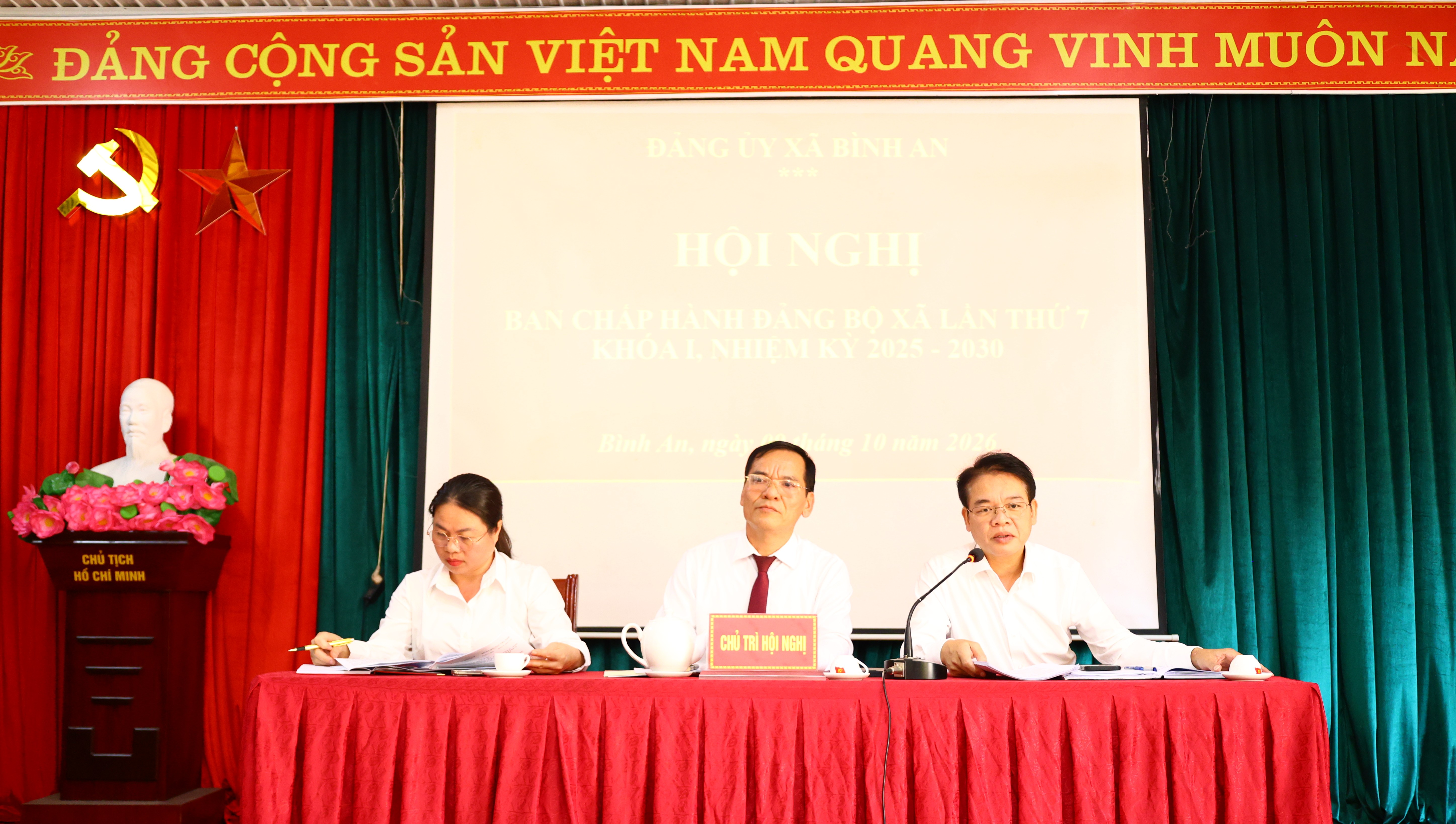 Đảng ủy xã Bình An tổ chức Hội nghị Ban Chấp hành Đảng bộ xã lần thứ 7 (mở rộng), khóa I, nhiệm kỳ 2025–2030