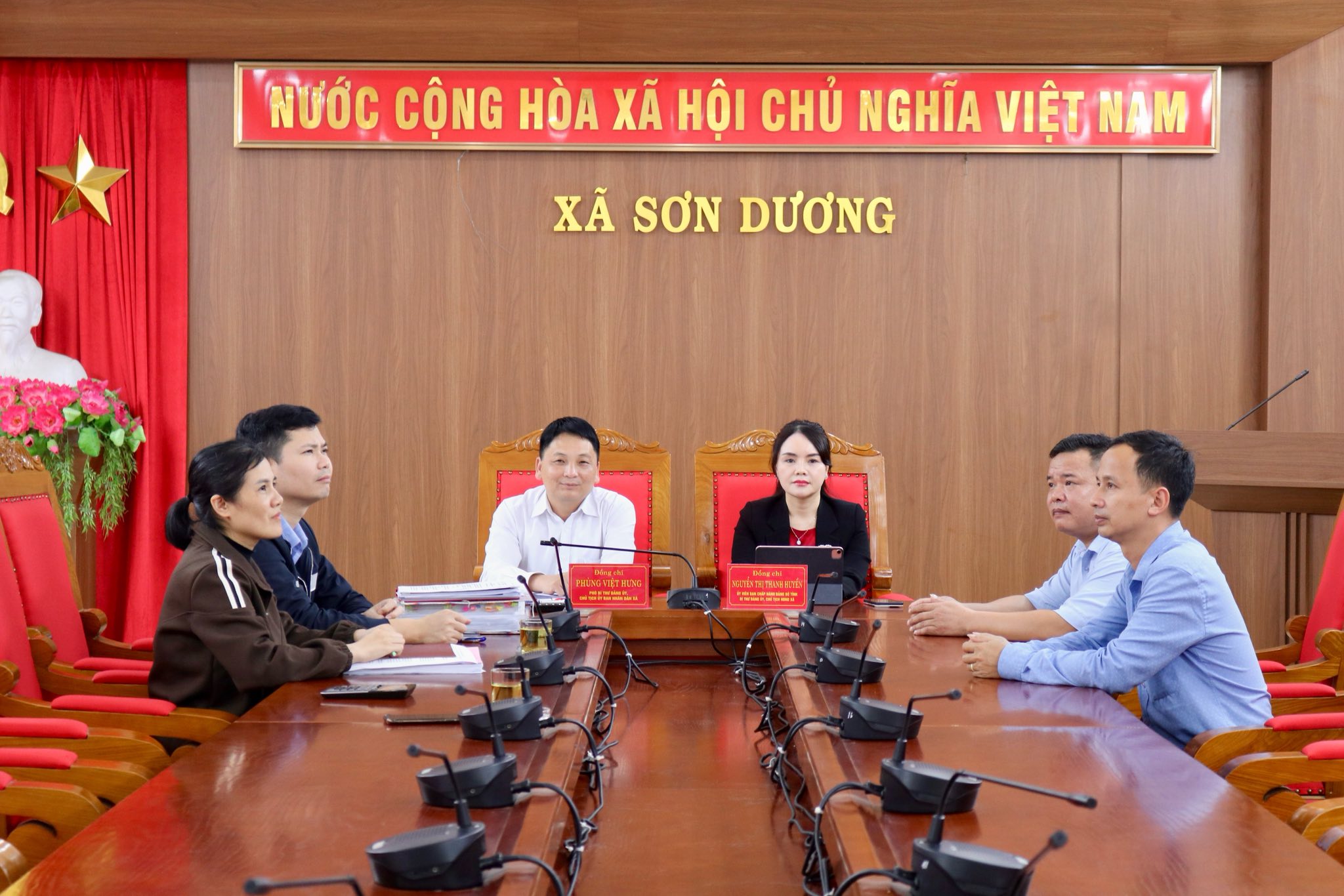 Xã Sơn Dương tham dự Hội nghị trực tuyến với các xã, phường của tỉnh đánh giá tình hình giải ngân vốn đầu tư công năm 2025