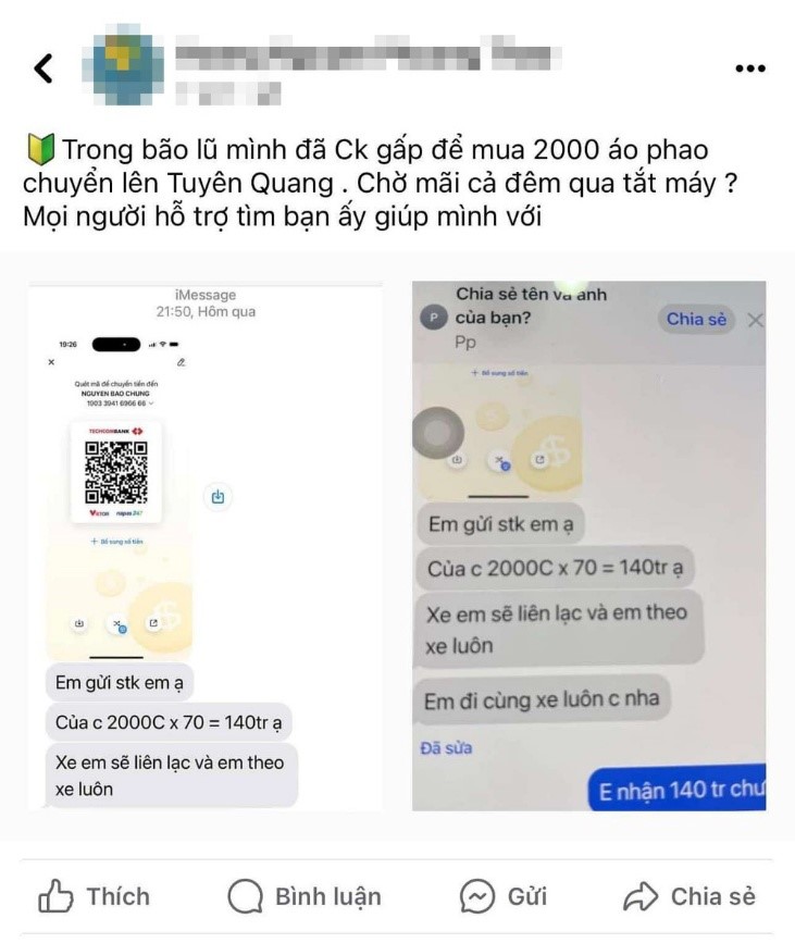 CẢNH BÁO: LỪA ĐẢO KÊU GỌI ỦNG HỘ LŨ LỤT SAU BÃO SỐ 10 VÀ SỐ 11 – NGƯỜI DÂN CẦN CẢNH GIÁC