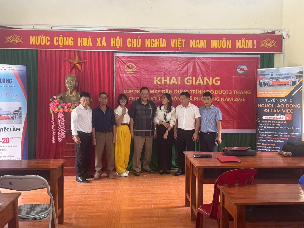 XÃ PHỐ BẢNG KHAI GIẢNG LỚP NGHỀ MAY DÂN DỤNG CHO NGƯỜI LAO ĐỘNG NĂM 2026