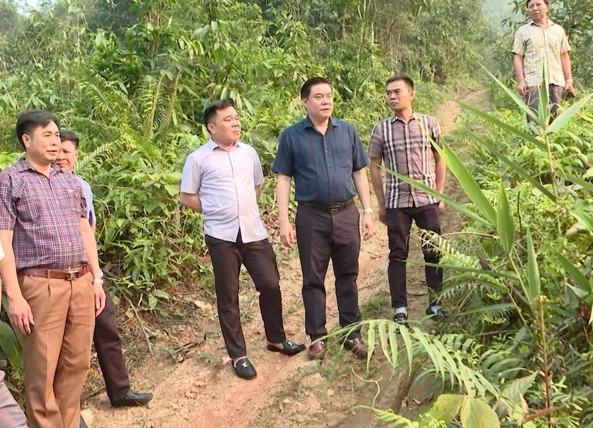 Phó Chủ tịch UBND tỉnh Hoàng Gia Long khảo sát khu vực xử lý rác thải tại xã Vị Xuyên.