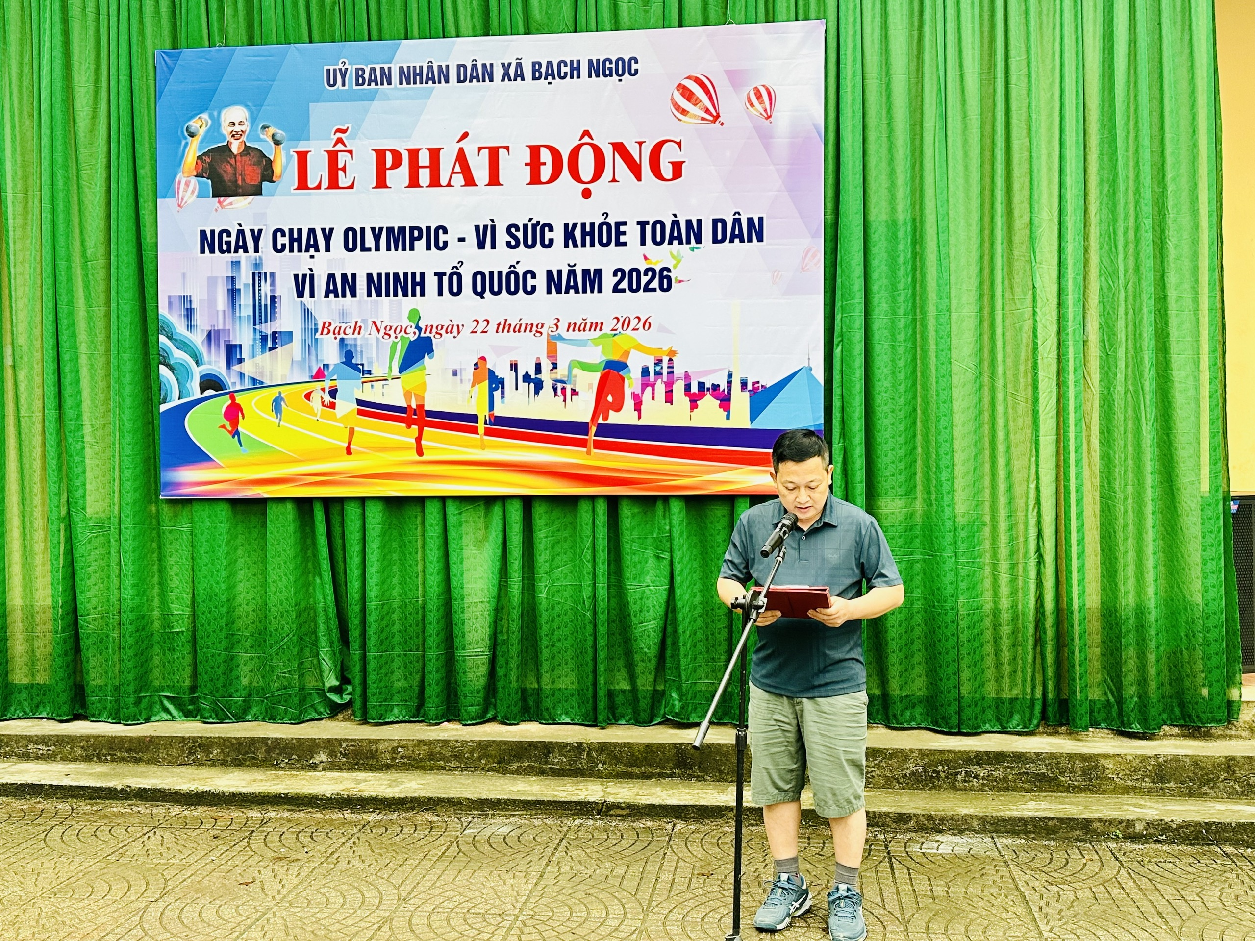 Xã Bạch Ngọc tổ chức Lễ phát động Ngày chạy Olympic vì sức khỏe toàn dân - Vì An ninh Tổ quốc năm 2026