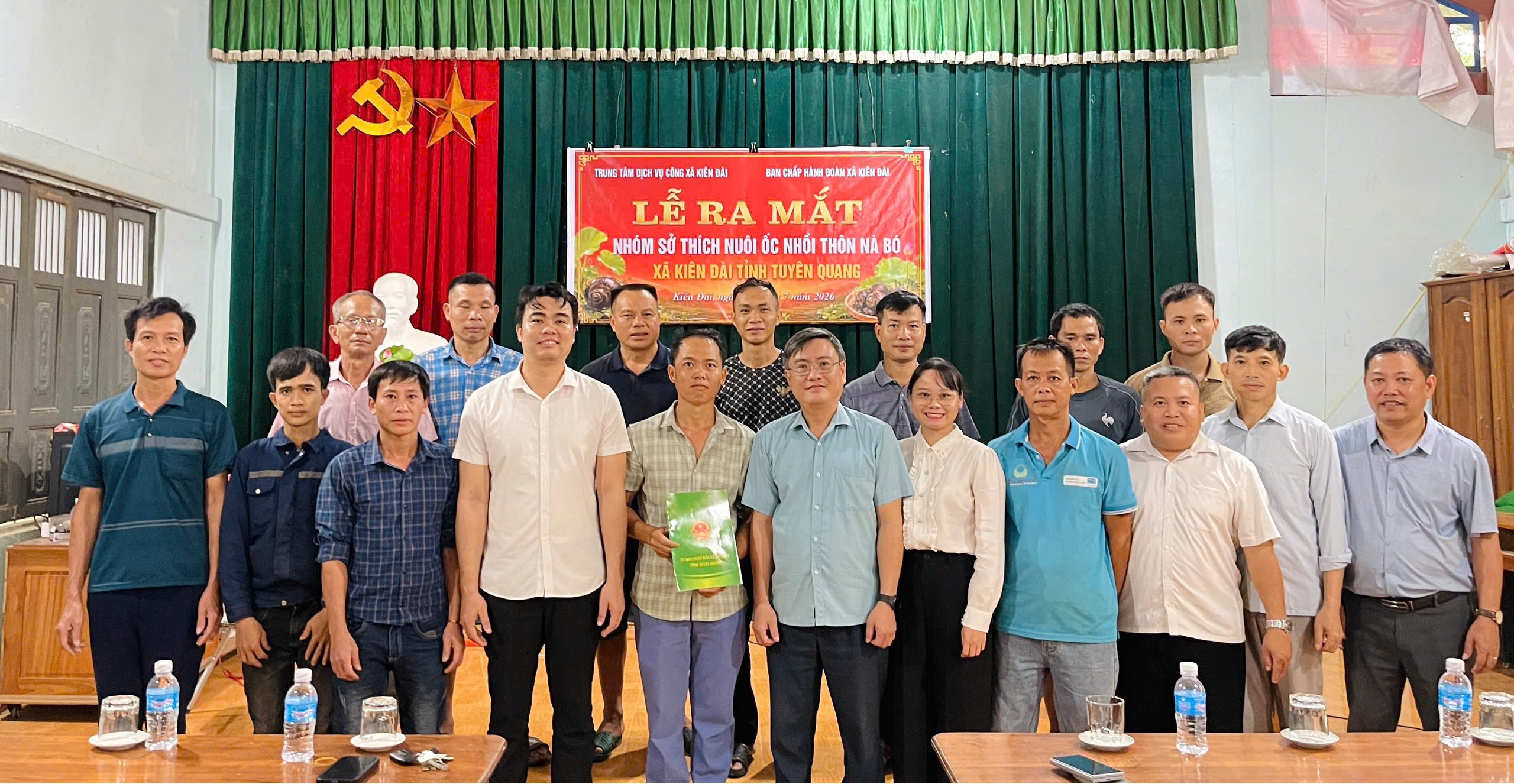 Kiên Đài tổ chức thành công Lễ ra mắt nhóm sở thích nuôi ốc nhồi thôn Nà Bó