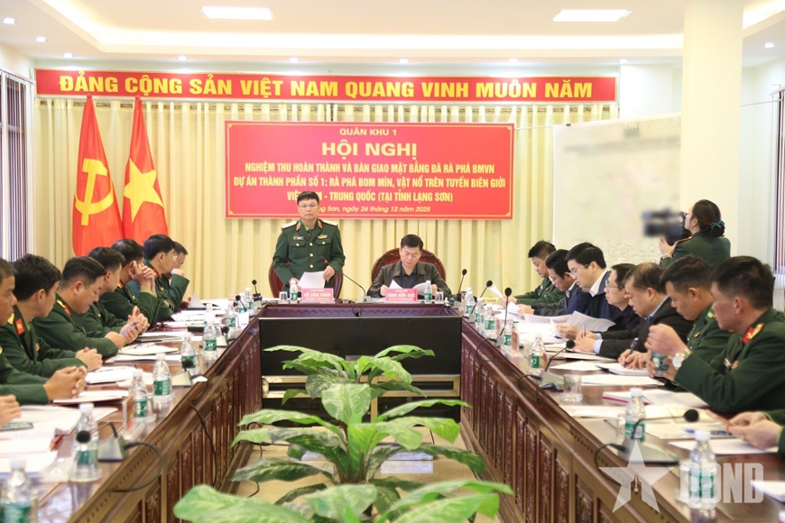 Nghiệm thu mặt bằng 1.615ha đã rà phá bom mìn tuyến biên giới Việt Nam - Trung Quốc tại Lạng Sơn